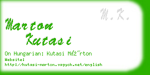 marton kutasi business card